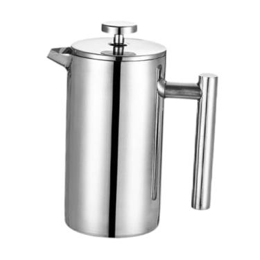 Imagem de IEUDNS Cafeteira de prensa francesa, cafeteira multifuncional de aço inoxidável resistente ao calor, chaleira para café expresso, Prata, 1000ml