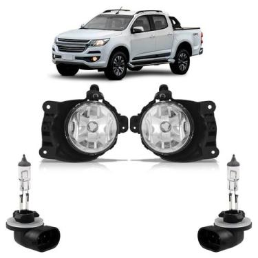 Imagem de Kit Par Farol Milha Auxiliar Lisa Acrílico Par Lâmpada H27 S10 2012 20