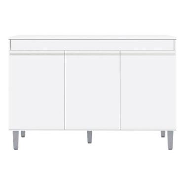 Imagem de Armário Multiuso Manu 120cm 3 Portas C/tampo Branco - AJL Móveis, Bran