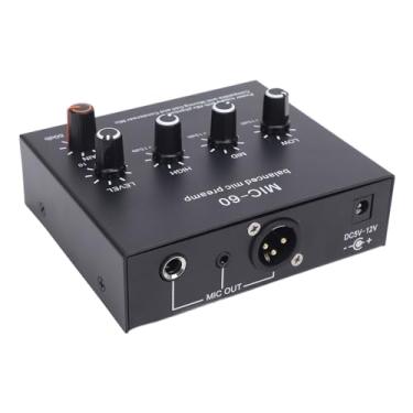 Imagem de Zyyini Pré-amplificador de Microfone Dinâmico, Pré-amplificador de Booster de 48V Com Phantom Power 10-60db Ganho 3 Canal Xlr Entrada para Condensador Dynamic MICS Recording Podcast