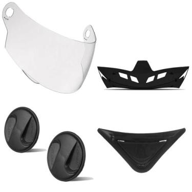 Imagem de Kit Reposição Capacete Evolution 788 10 Viseiras 10 Parafusos 10 Estab