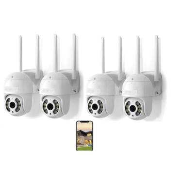 Imagem de Câmeras de Segurança sem FIO e WIFI Externa Kit Com 4 Unidades - GFC E