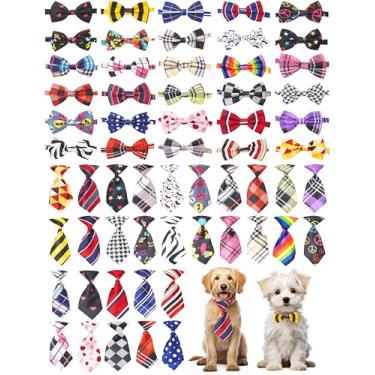 Imagem de PET SHOW Pacote com 60 gravatas borboleta e gravatas de pescoço para cães pequenos e médios, laços de aniversário, festas de casamento, férias, acessórios para cuidados com animais de estimação
