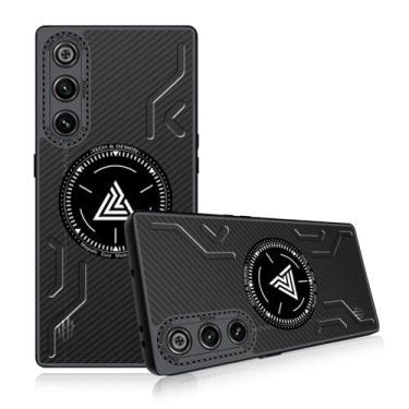 Imagem de NOUKAJU Capa para REDMAGIC 10 Air, capa magnética para celular, antiqueda, resistente à fricção, proteção abrangente, capa protetora para Nubia Red Magic 10 Air (preto)