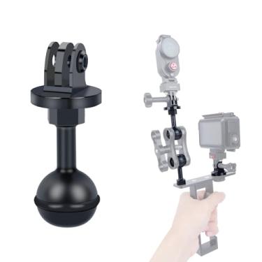 Imagem de Mechrig Adaptador de montagem de câmera com cabeça esférica de 2,5 cm com furos duplos - Braçadeira universal de liga de alumínio para DSLR, GoPro, Insta360 acessórios de fotografia subaquática 63155