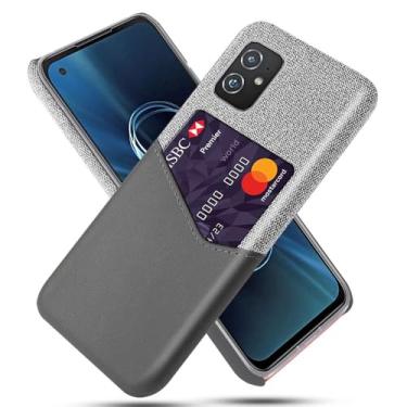 Imagem de Capa para Asus Zenfone 8 ZS590KS,Tela e tampa de couro PU,Antideslizante,360°cobertura completa à prova de choque com 1 slot de cartão atrás,Prevenção de queda-Gray