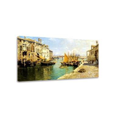 Imagem de LXURY Veneza. Reprodução de pinturas famosas. Arte de parede em tela, pôsteres e impressões. Imagem para decoração de casa 50 x 90 cm com moldura interna