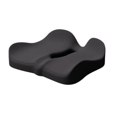 Imagem de OIIBWQ Almofada para Cadeira, Ergonômica E Respirável, Antiderrapante, Almofada para Assento Espessada, Almofada para Cadeira para Costas E Cóccix, Preto