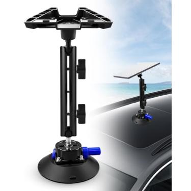 Imagem de Suporte de mini ventosa Starlink atualizado, suporte de teto de carro ajustável com adaptador para Starlink Internet Kit de satélite, kit de montagem Starlink adequado para teto solar e teto de janela