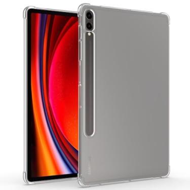Imagem de Callyue Capa para Samsung Galaxy Tab S9+ Plus/Tab S9 FE Plus de 12,4 polegadas 2023, capa protetora de canto lateral de TPU macio e leve, transparente