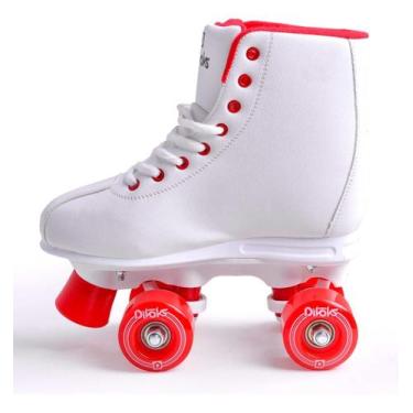 Imagem de Patins Quad Pop One 4 Rodas Divoks Tam 2728 Branco Vermelho