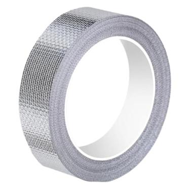 Imagem de KiBcsLic Fita de folha de alumínio de fibra de vidro, fita de proteção térmica autoadesiva, à prova de fogo, à prova d'água, isolante para tubos, dutos de, 3 Cm de Largura