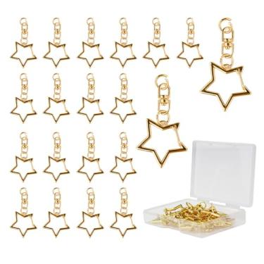 Imagem de LuckyOpt 20 peças de clipes de gancho giratórios, 2,5 x 4,16 cm, pequenos fechos de garra de lagosta de metal dourado para chaveiros, clipes de chaveiro para artesanato, substituição de gancho de