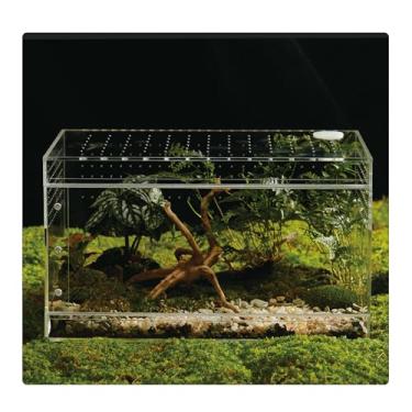 Imagem de Terrário de acrílico para répteis e aranhas – caixa à prova de vazamento pequeno/médio/grande (horizontal/vertical) | Ideal para tarântulas, aranhas saltadoras, sapos e lagartixas (grande horizontal)