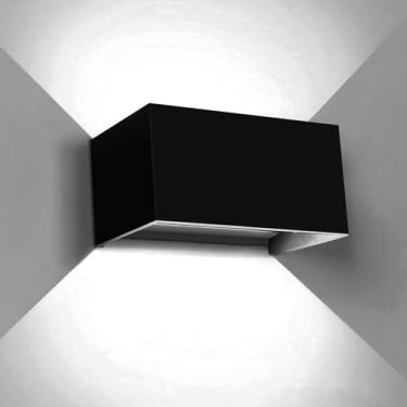 Imagem de Kawell Arandela de parede moderna de 12 W LED para cima para baixo ângulo de feixe ajustável lâmpada de parede de alumínio LED para interior e exterior à prova d'água IP65 para quarto, banheiro