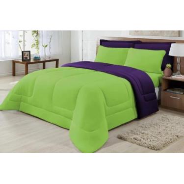 Imagem de Edredom Queen Size + Jogo Cama Queen Malha Penteada 100% Algodão-4 peç
