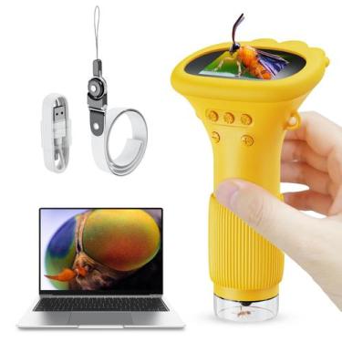 Imagem de Microscópio Ashfly para crianças com câmera de 5 MP, tela de 2 polegad