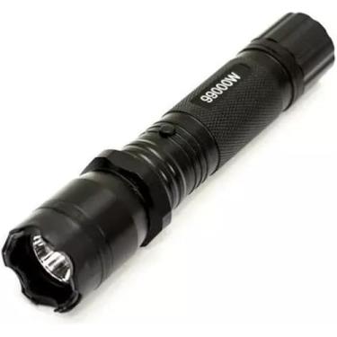 Imagem de Lanterna Preta Recarregável USB Tática Super Potente Zoom Trilhas Caça Acampamento