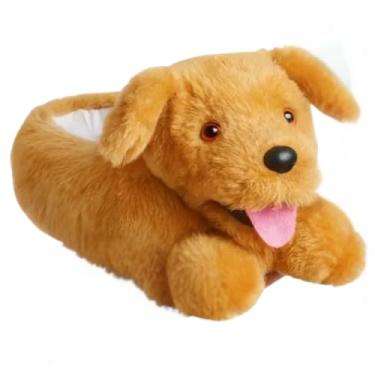 Imagem de Pantufa Cachorro Infantil Adulto Para Inverno Anti Derrapante Bordada