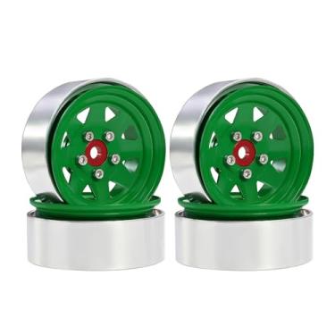 Imagem de JunZheHub 4 Peças de Reposição para Rodas de Pneu RC, Peças de Reposição Robustas de 1,9 Polegadas, Rodas de Alumínio Hexagonal de 12 Mm para Caminhão RC 1/10, Verde