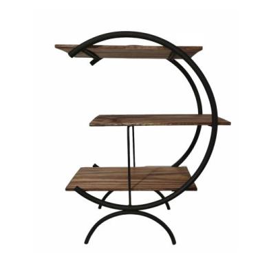 Imagem de Prateleira Redonda C Tampo em Madeira Para Decoração Festa - Lustres I