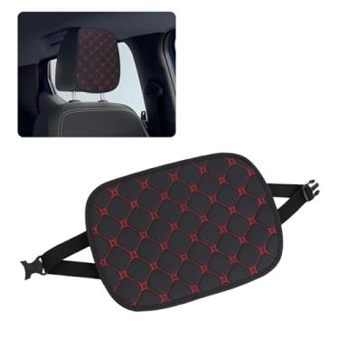 Imagem de Hovom Capa de encosto de cabeça de carro, capa de apoio de cabeça de assento frontal de couro respirável macio para carros, protetor de encosto de cabeça automotivo à prova d'água, decoração universal