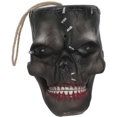 Imagem de Cranio Hallowen Caveira Assustadora Sensor Movimento Acende Olhos Som Barulho Decoraçao...