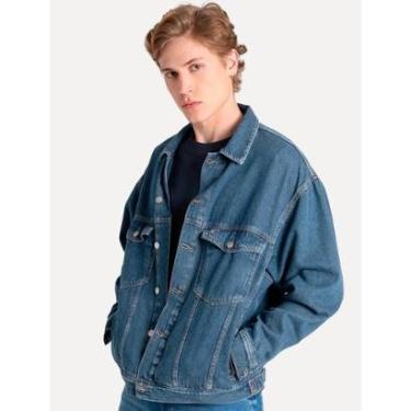 Imagem de Jaqueta Tommy Jeans Masculina Ryan Trucker Denim Azul Médio-Masculino