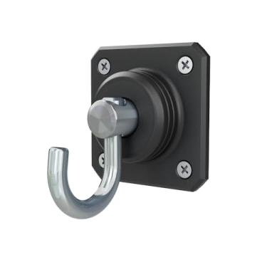 Imagem de Par De Gancho Armador Para Rede Inoxidável Silenciosos Com Rolamentos Preto Fosco