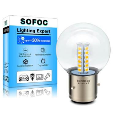 Imagem de SOFOC - BA21D Lâmpadas LED de farol alto/baixo, lâmpada G40 para motocicleta 6V 12V 24V AC6-30V compatível com 2W 500LM 2835 25SMD branco quente 1 peça