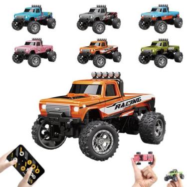 Imagem de RC Monster Truck Mini escala 1:64 com luzes e controle remoto de 2,4 G