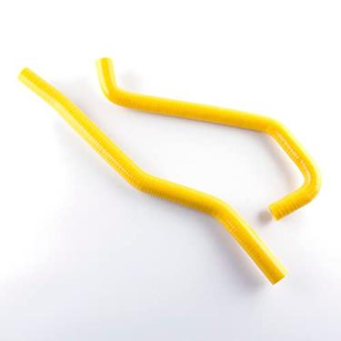 Imagem de XAJINGSU Kit de mangueira de refrigeração de radiador de silicone ATV compatível com Yamaha Raptor 700 2006-2011, 2 peças, 11 cores (amarelo)