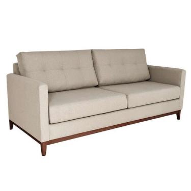 Imagem de Sofá 3 Lugares Carlo Veludo Bege e Imbua 220 cm - Sofani