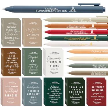 Imagem de Fuutreo 50 conjuntos de presentes cristãos espanhóis Regalos Cristianos en Español, caderno e canetas, presentes de oração inspiradores para mulheres e homens, presente de apreciação de pastores