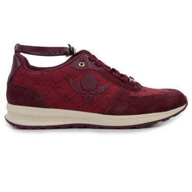 Imagem de Tênis Feminino Cravo e Canela Couro Camurca Bordô - 1911-Feminino