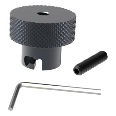 Imagem de AIRCMT Botão de liga de alumínio para parafuso de liberação de válvula de tomada de garrafa hidráulica, compatível com prensa de frete portuário, diâmetro de 0,95 cm, inclui parafuso de ajuste e chave