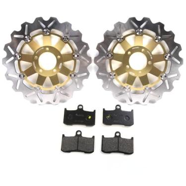 Imagem de Discos e pastilhas de freio dianteiro Arashi para Kawasaki Z1000 2003-2005, acessórios de substituição de motocicleta dourados