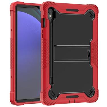 Imagem de Capa para tablet Samsung Galaxy Tab S10 Lite de 10,9 polegadas – Capa protetora de silicone à prova de choque com suporte, estilo comercial resistente a quedas (vermelha)