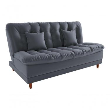 Imagem de Sofá Cama Duda Veludo Cinza Matrix Sala Premium Original 3 Lugares