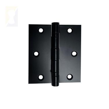 Imagem de Dobradiça Preta C-reto Inox Com Rolamento 3 X 2 ½