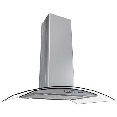 Imagem de Coifa Ilha 90cm Vidro Curvo Nardelli Inox 110V