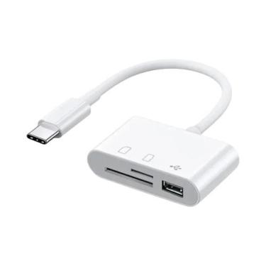 Imagem de Adaptador USB C 3 Em 1 Leitor De Cartão De Memória TF SD OTG USB 2.0 P