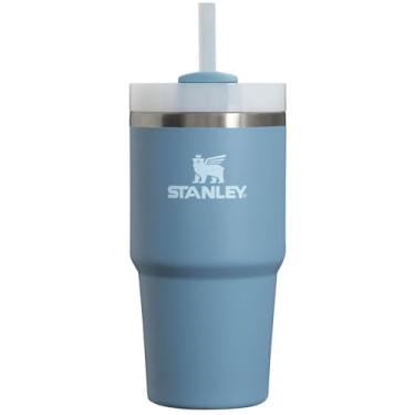 Imagem de Stanley Copo Quencher H2.0 com canudo 590 ml | Tampa Flowstate de 3 posições | Suporte de copo compatível para viagens | Copo de aço inoxidável isolado | Livre de BPA | Índigo