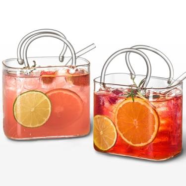 Imagem de Bolsa de vidro para bebidas, conjunto de 64 g, exclusivo para copos de vinho, presentes para festa feminina, vaso de peixe, copos criativos e fofos para suco de frutas, chá, flores