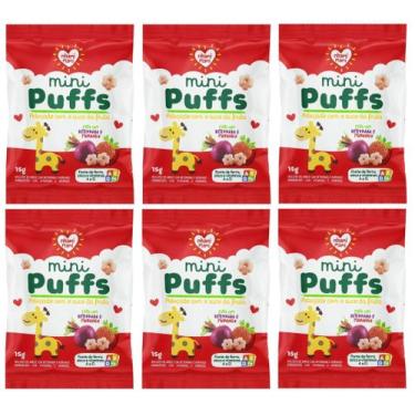 Imagem de Biscoito Mini Puffs Beterraba E Morango 6x15g Nhami Mami