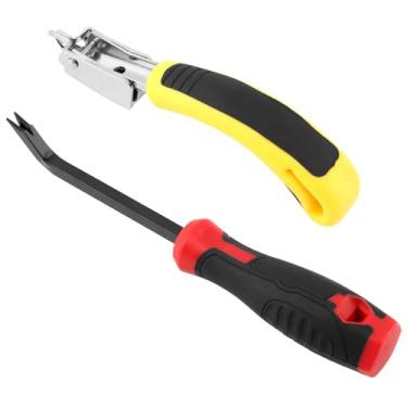 Imagem de 2 peças de removedores de grampo, removedor de grampos resistente, ferramenta extrator de grampeador de estofamento para carpete, madeira, piso, móveis, construção
