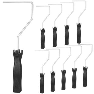 Imagem de 10 peças de alça de rolo de pintura de 10 cm mini moldura de rolo de pintura com alça preta para casa, casa, escritório, paredes detalhadas, suprimentos de pintura