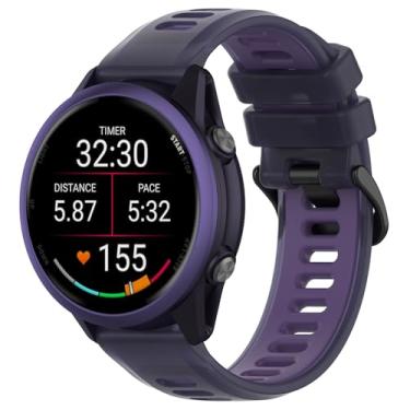 Imagem de Compatível com pulseira Garmin Vivoactive 5, pulseiras de substituição de 20 mm para Garmin Vivoactive 6/3/3 Music, Forerunner 570 42 mm/165/55/645/645 Music/245/245 Music (roxa)