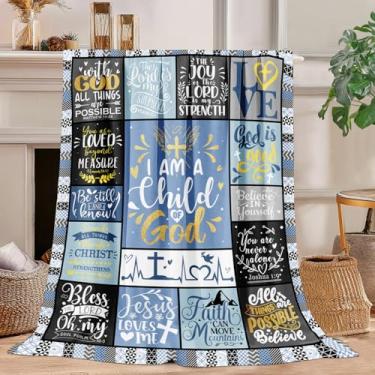 Imagem de Presentes cristãos para mulheres - Cobertor cristão I Am A Child of God (127 x 152 cm) - Presente de oração e batismo baseado na fé para mulheres, esposa, irmã - Cobertor macio e inspirador (Bule)