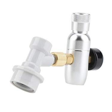 Imagem de Kit de carregador de CO2 portátil, material de alumínio 0-60/150 PSI regulador de pressão ajustável para barril de cerveja caseiro (0-60PSI)